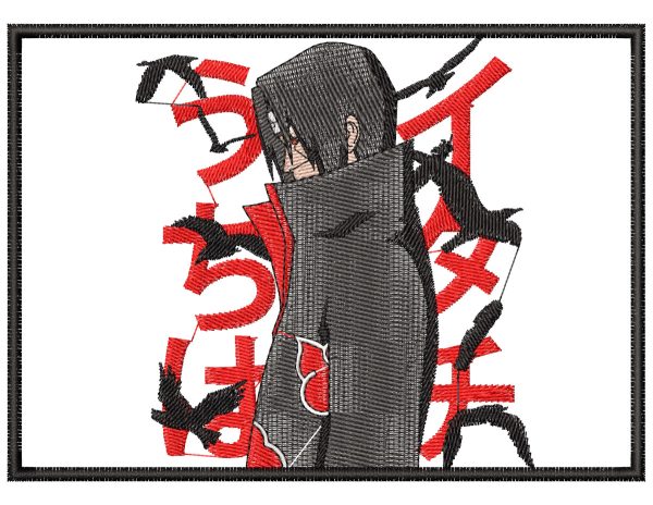 Anime Embroidery Pattern Itachi Crow Flock