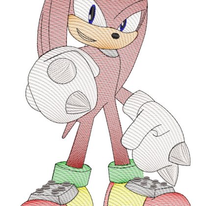 Embroidery Pattern Sonic Knuckles Full Pose