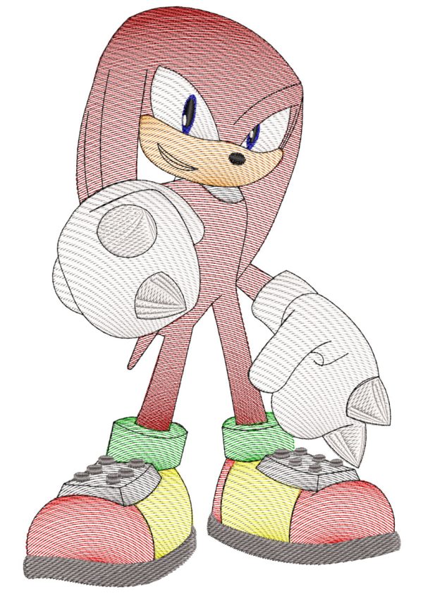 Embroidery Pattern Sonic Knuckles Full Pose