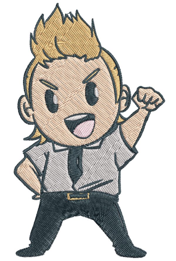 Anime Embroidery Pattern MHA Lemillion Chibi Cheer