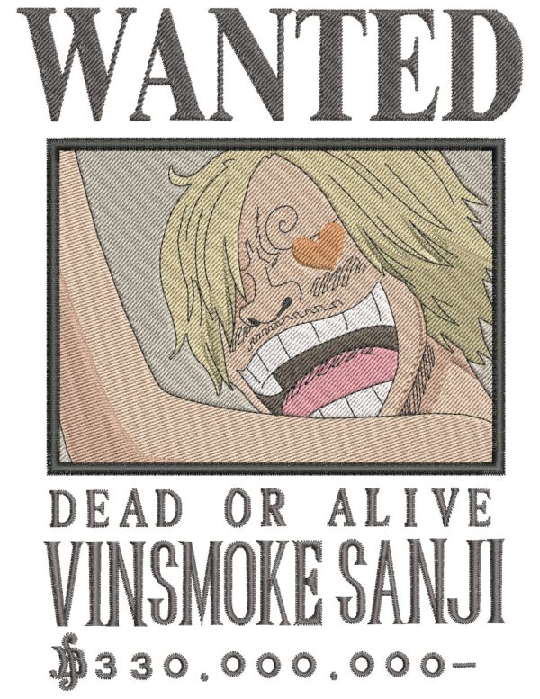 Anime Embroidery Pattern Sanji Bounty