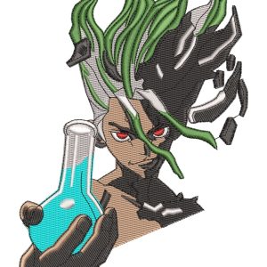 Anime Embroidery Pattern Senku Torn Flask