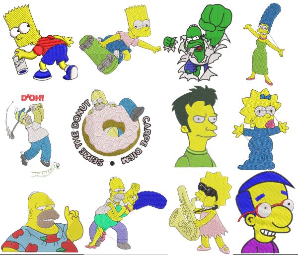 Embroidery Pattern Simpson Bundle Set