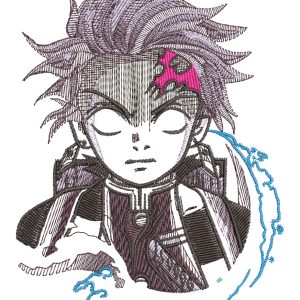 Anime Embroidery Pattern Tanjiro Water Demon