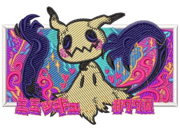 Embroidery Pattern Pokemon Mimikyu Collage