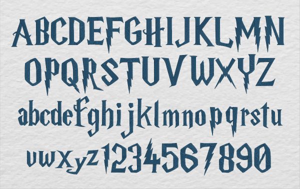 Embroidery Pattern Harry Potter Font