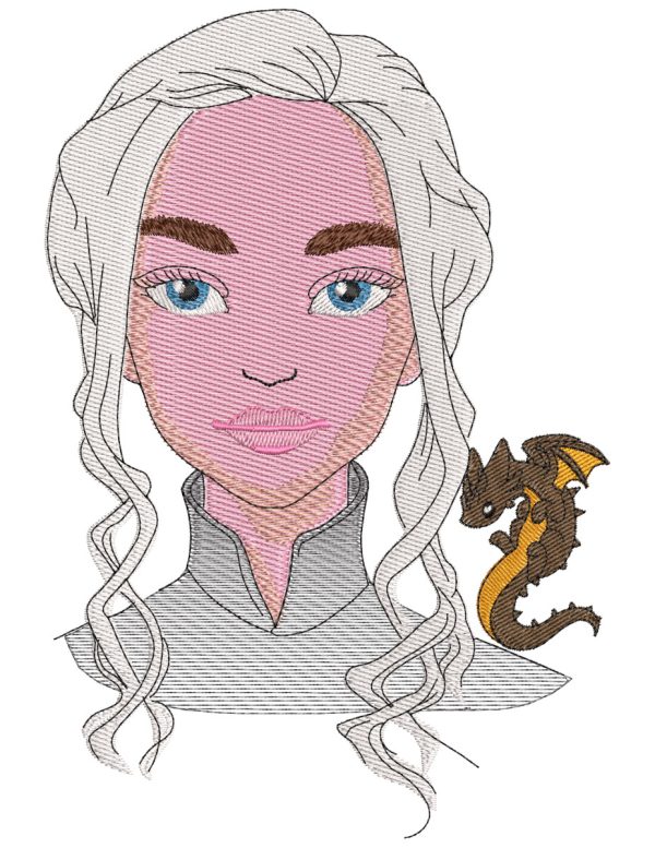 Embroidery Pattern Daenerys Closeup