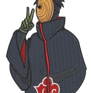 Anime Embroidery Pattern Obito Peace