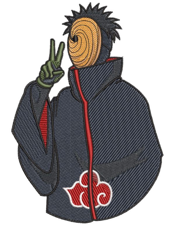 Anime Embroidery Pattern Obito Peace