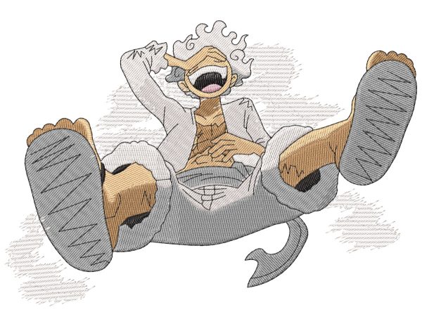 Anime Embroidery Pattern Luffy Laughing