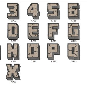 Embroidery Pattern Minecraft Font