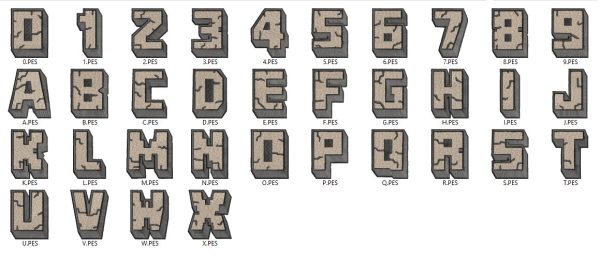 Embroidery Pattern Minecraft Font