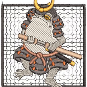 Embroidery Pattern Samurai Frog