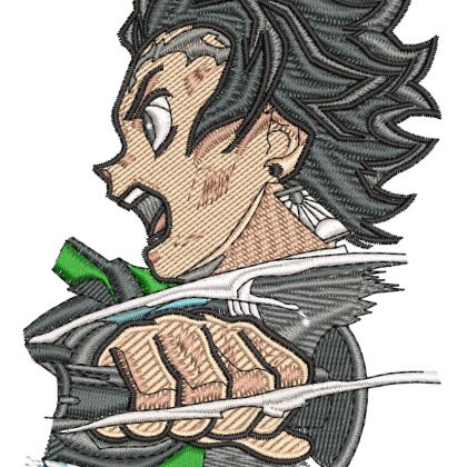 Anime Embroidery Pattern Tanjiro Action Profile