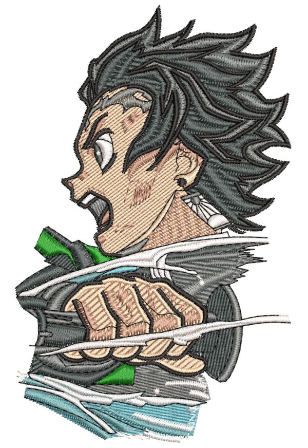 Anime Embroidery Pattern Tanjiro Action Profile