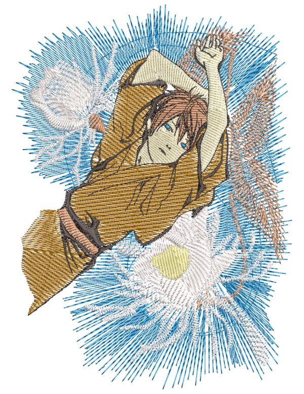 Noragami Yato Flowers Anime Embroidery Pattern