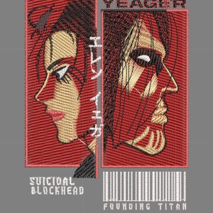 Anime Embroidery Pattern Eren Yeager Sides