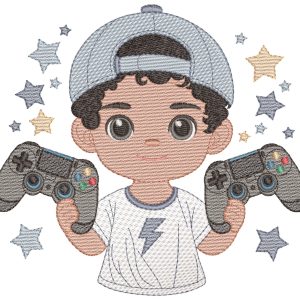 Embroidery Pattern Video Game Boy