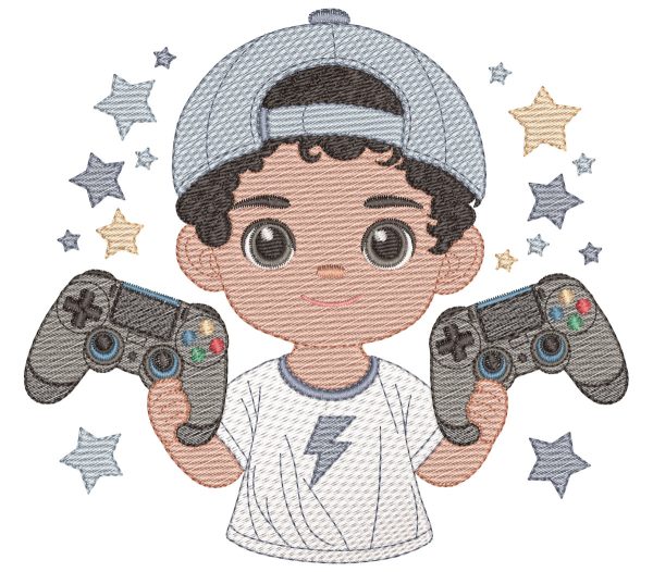 Embroidery Pattern Video Game Boy