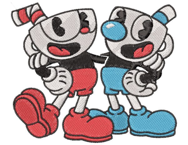 Embroidery Pattern Cuphead Duo