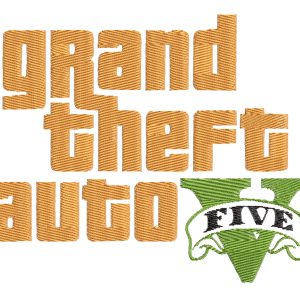 Embroidery Pattern Grand Theft Auto Logo
