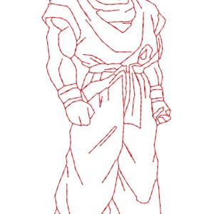 Anime Embroidery Pattern Goku Proud Lineart