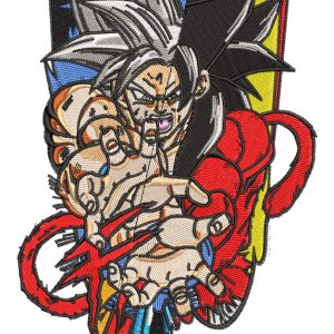 Embroidery Pattern Goku Saiyan Split Attack