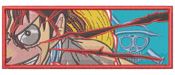 One Piece Luffy Spark Eye Embroidery Pattern