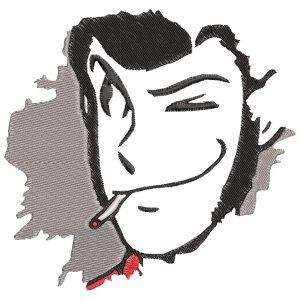 Anime Embroidery Pattern Lupin Face Block