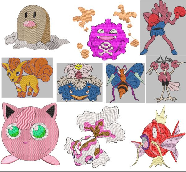 Pokemon Simple Embroidery Pattern Set 2