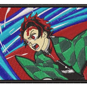 Demon Slayer Tanjiro Blue Strikes Embroidery Pattern