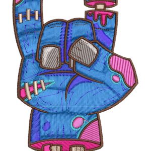Embroidery Pattern Zombie Hand Rocks