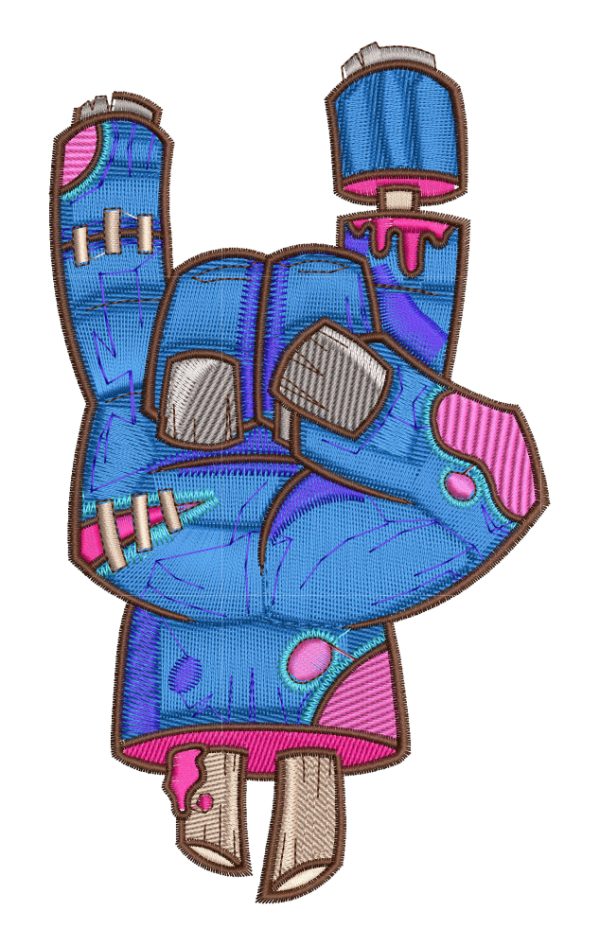 Embroidery Pattern Zombie Hand Rocks