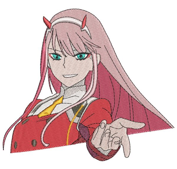 Zero Two Welcomes Anime Embroidery Pattern