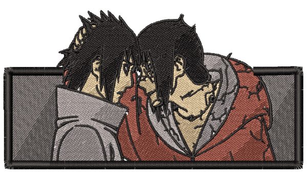 Itachi Sasuke Embrace Anime Embroidery Pattern