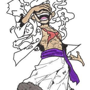 Anime Embroidery Pattern Luffy Gear5 Emotes