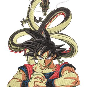 Goku Dragon Ready Anime Embroidery Pattern
