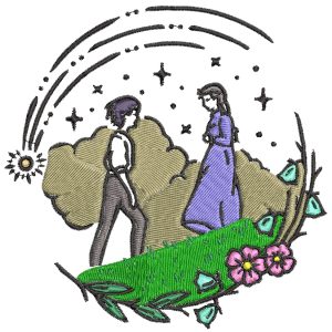 Anime Embroidery Pattern Howl Sophie Meet