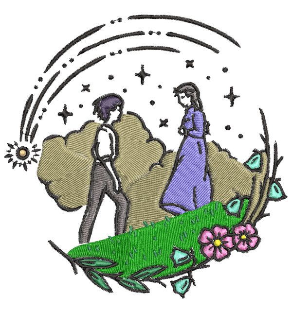 Anime Embroidery Pattern Howl Sophie Meet