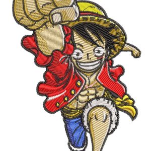 One Piece Luffy Fly Punch Anime Embroidery Pattern
