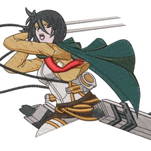 Titan Mikasa Swing Attack Anime Embroidery Pattern