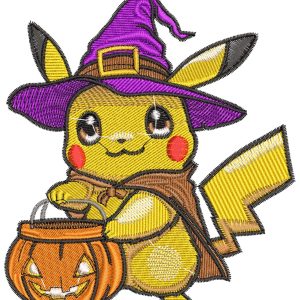 Pokemon Pikachu Halloween Embroidery Pattern