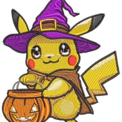 Pokemon Pikachu Halloween Embroidery Pattern