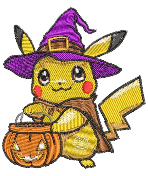 Pokemon Pikachu Halloween Embroidery Pattern