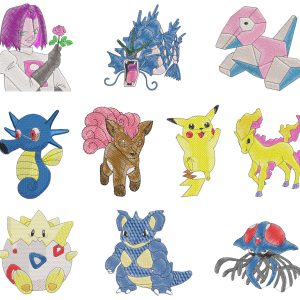 Pokemon Simple Embroidery Pattern Set 3