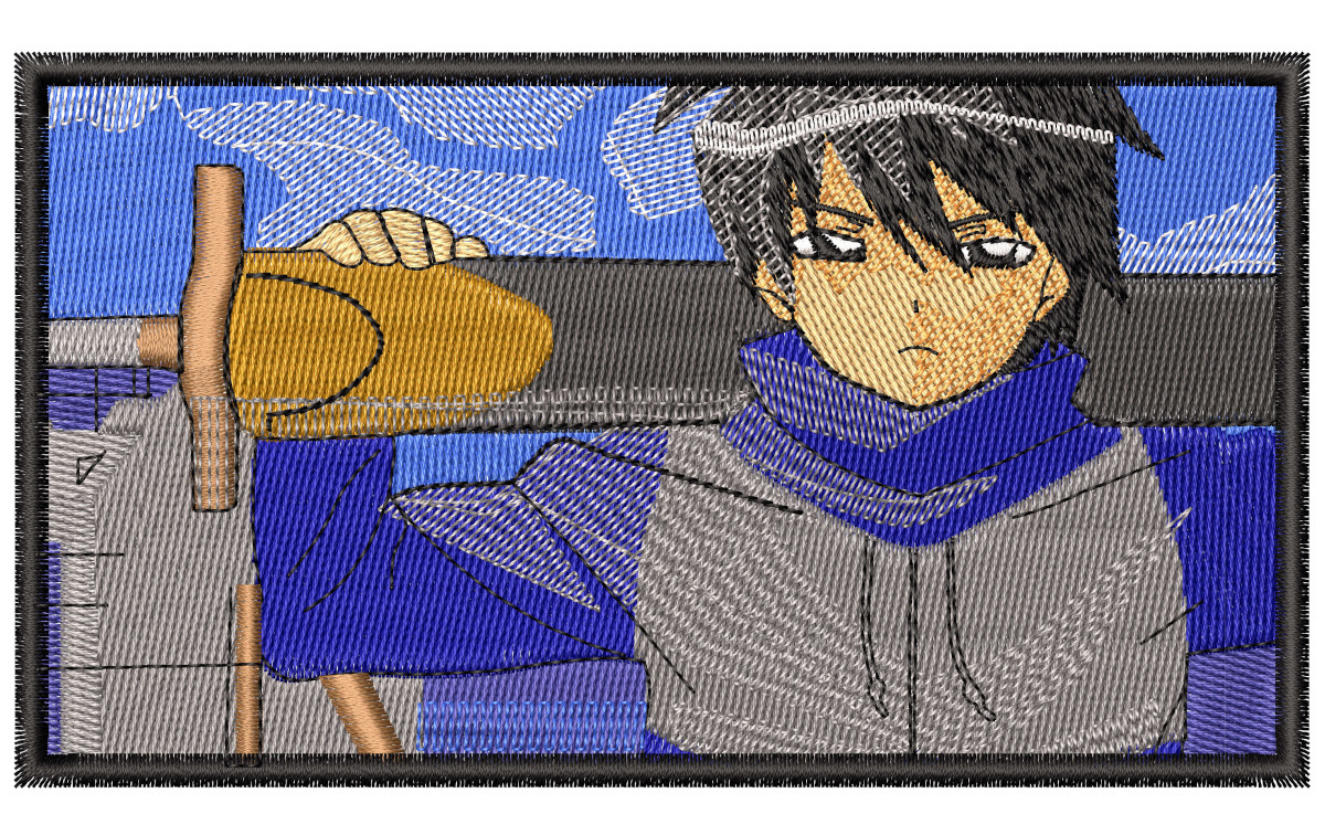 Saito Hiraga Sword Ready Anime Embroidery Pattern