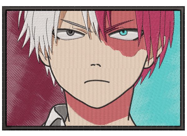 Shoto Todoroki Sour Face Anime Embroidery Pattern