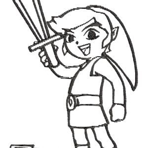 Zelda Link Point Lineart Embroidery Pattern