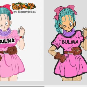 Anime Bulma Torso Applique Embroidery Pattern