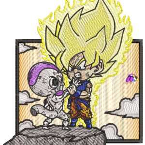 SSJ Goku Freezer Battle Anime Embroidery Pattern